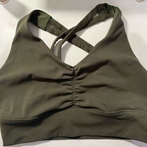 Lorna Jane Olive Cross-Back Sports Bra